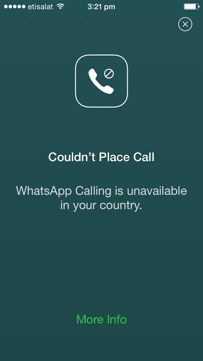 why whatsapp call not working in uae