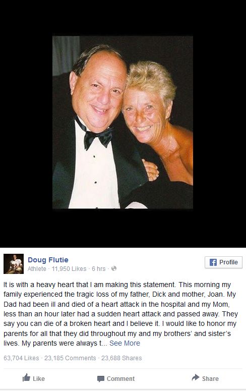 Ex-NFL QB Doug Flutie says both parents die in same hour